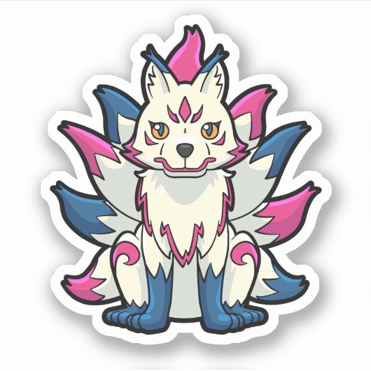 Negenstaartvos - Kyuubi Kitsune Sticker (Voorkant)