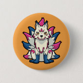 Negenstaartvos - Kyuubi Kitsune Yokai Ronde Button 5,7 Cm (Voorkant)