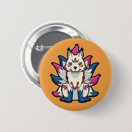 Negenstaartvos - Kyuubi Kitsune Yokai Ronde Button 5,7 Cm (Voorkant /achterkant)