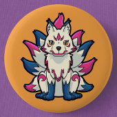 Negenstaartvos - Kyuubi Kitsune Yokai Ronde Button 5,7 Cm