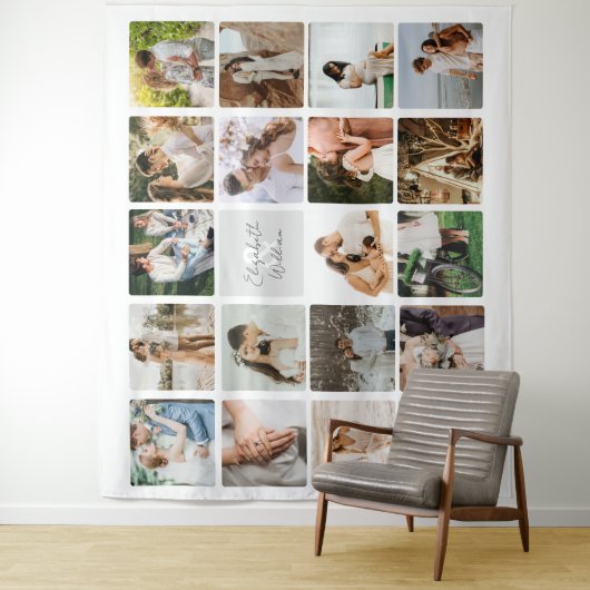 Negentien Photo Collage Simple NewWeds Couple Wandkleed (In situ)