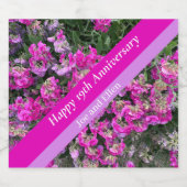 Negentiende bruiloft Jubileum Sweet Pea Sparkling Wijnetiket (Enkel label)