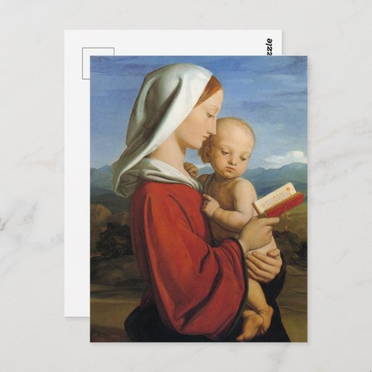 Negentiende eeuw 'Schotse Maagd en Kind Briefkaart (Voorkant / Achterkant)