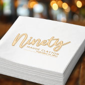 Negentig 90ste verjaardagsfeest goud zwart folie servetten