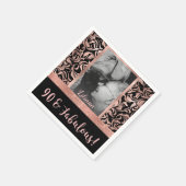 Negentig en fabuleus Roos gouden Damask 90ste verj Servet (Hoek)