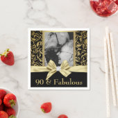 Negentig en Fabulous gouden damast 90e verjaardag Servet (Insitu)