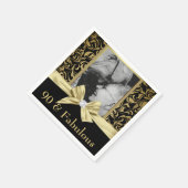 Negentig en Fabulous gouden damast 90e verjaardag Servet (Hoek)