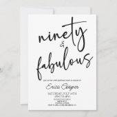 Negentig & Fabulous Minimaal 90ste Verjaardagsfees Kaart (Voorkant)