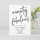 Negentig & Fabulous Minimaal 90ste Verjaardagsfees Kaart (Staand voorkant)