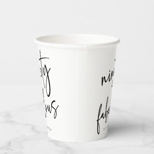 Negentig & Fabulous Minimaal 90ste Verjaardagsfees Papieren Bekers (Rechts)