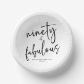 Negentig & Fabulous Minimaal 90ste Verjaardagsfees Papieren Kommen (Voorkant)