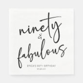 Negentig & Fabulous Minimaal 90ste Verjaardagsfees Servet (Voorkant)