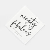 Negentig & Fabulous Minimaal 90ste Verjaardagsfees Servet (Hoek)