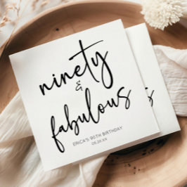 Negentig & Fabulous Minimaal 90ste Verjaardagsfees Servet