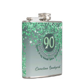 Negentig & Groen Glitter & Drink Quote Heupfles (Rechts)