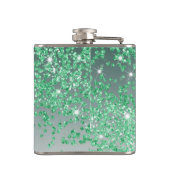 Negentig & Groen Glitter & Drink Quote Heupfles (Achterkant)