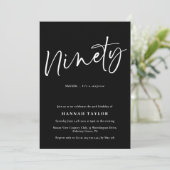 negentig klassiek zwart wit 90e verjaardag kaart (Staand voorkant)