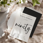 negentig | Moderne B & W 90e verjaardag partij typ Kaart