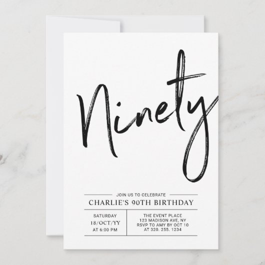 negentig | Moderne goudpenseel 90e verjaardag Kaart (Voorkant)