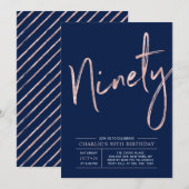 negentig | Moderne goudprijs Roos 90e verjaardag Kaart (Voorkant / Achterkant)