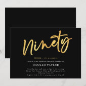 Negentig Zwart Goud 90e Verjaardag Kaart (Voorkant / Achterkant)