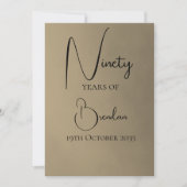 Negentigste 90ste verjaardag uitnodiging (Voorkant)