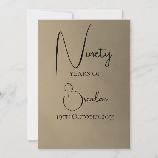 Negentigste 90ste verjaardag uitnodiging (Voorkant)