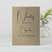 Negentigste 90ste verjaardag uitnodiging (Staand voorkant)