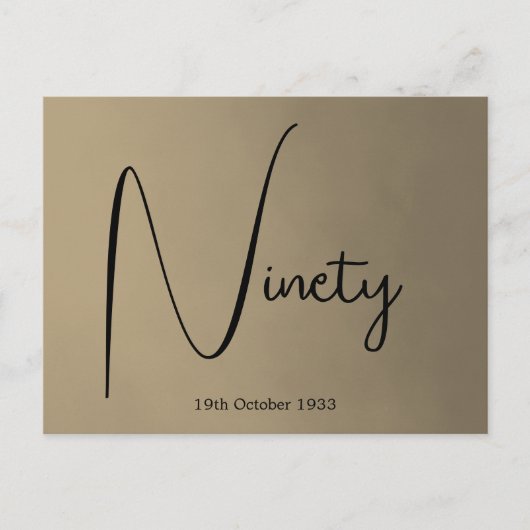 Negentigste 90ste verjaardag van de man Moderne ui Briefkaart (Voorkant)