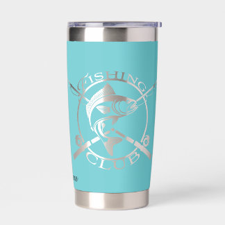 Negitieve ruimte Bass visclub logo, Aangepast gebi Geïsoleerde Drinkbeker