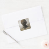 Nègre au tulband vierkante sticker (Envelop)