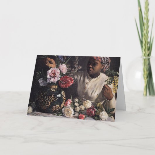 Negress met Pioenen Kaart (Voorkant)