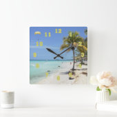 Negril Beach Jamaica Clock Vierkante Klok (Huis)