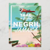 Negril Beach Jamaica vintage-poster (Voorkant / Achterkant)