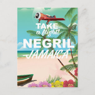 Negril Beach Jamaica vintage-poster Briefkaart