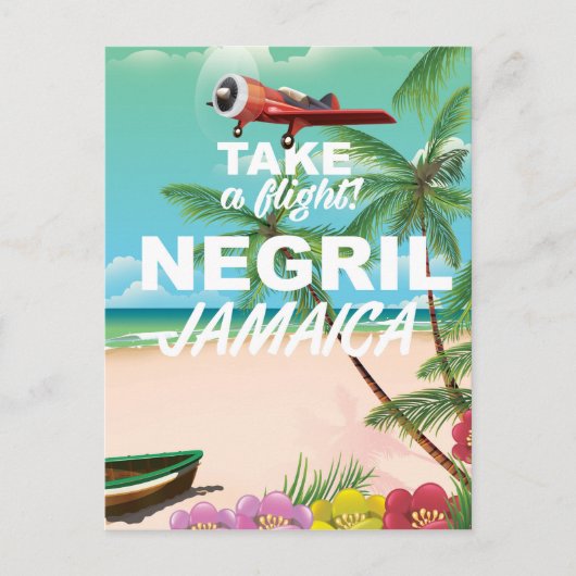 Negril Beach Jamaica vintage-poster Briefkaart (Voorkant)