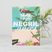 Negril Beach Jamaica vintage reisposter (Staand voorkant)