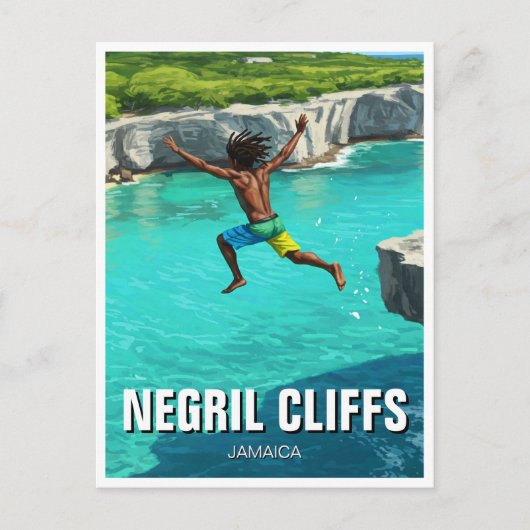 Negril Cliffs Jamaica Reizen Briefkaart (Voorkant)