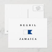 Negril Jamaica Alpha Dive Flag Briefkaart (Voorkant / Achterkant)