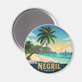 Negril Jamaica Beach Magneet (Voorkant / Achterkant)