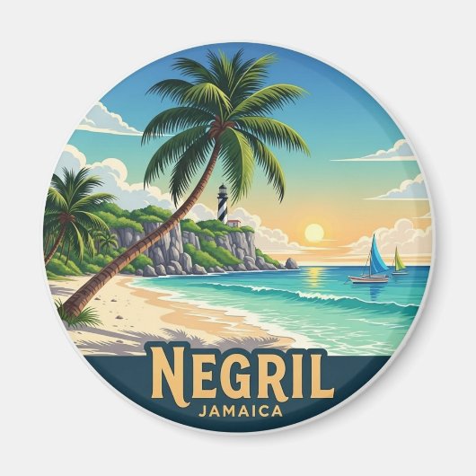 Negril Jamaica Beach Magneet (Voorkant)