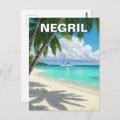 Negril Jamaica Beach Travel Briefkaart (Voorkant / Achterkant)