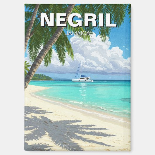 Negril Jamaica Beach Travel Magneet (Voorkant)