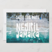 Negril Jamaica Beach Wedding Photo Save the Date Aankondiging (Voorkant)