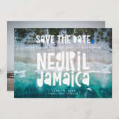 Negril Jamaica Beach Wedding Photo Save the Date Aankondiging (Voorkant / Achterkant)