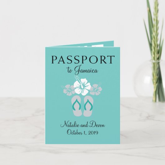 Negril Jamaica Blauwgroen en grijs bruiloft (Voorkant)