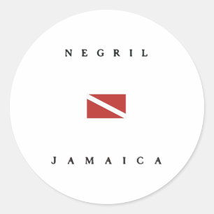 Negril Jamaica Duikvlag Ronde Sticker