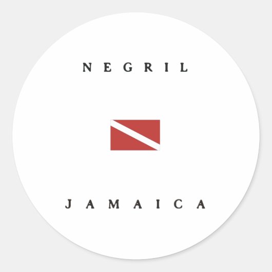Negril Jamaica Duikvlag Ronde Sticker (Voorkant)