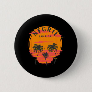 Negril Jamaica Palmbomen Zonsondergang Schedelstra Ronde Button 5,7 Cm
