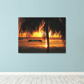 Negril, Jamaica prachtige zonsondergang Canvas Afdruk (Insitu (Houten vloer))